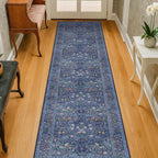 Dark Blue Washable 2x8 Runner Rugs Non Slip - Image 6