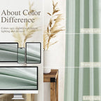 Aqua Green Linen Curtains 90 Inch Long 2 Panels Set - Image 3