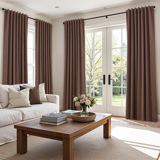 100% Blackout Curtains 120 Inch Length 2 Panels Set - Image 9