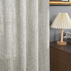 YoungsTex Dark Grey Linen Curtains 84 Inch Length 2 Panels - Image 5
