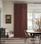 Rust Brown Linen Pleated Light Filtering Curtains - Image 6