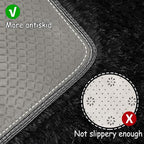 3x10 Bedside Area Rugs for Bedroom Soft Fluffy Shag Black Rug for Hallway - Image 4