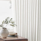 Extra Wide Pinch Pleat 84 Inch Curtains 60 Inch Wide Beige White | Memory - Image 9