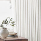 Beige White Pinch Pleat Semi Sheer Linen Curtain W70xL108 1 Panel | Light - Image 9