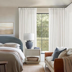 Beige White Pinch Pleat Semi Sheer Linen Curtain W70xL108 1 Panel | Light - Image 5