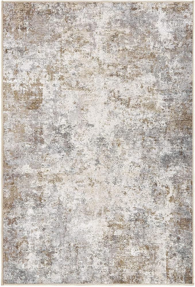 UERMEI 2x3 Entryway Area Rug Washable Neutral Brown Grey Small Carpet | Modern - Image 7