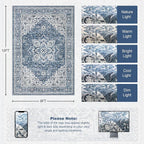 9x12 Area Rugs Living Room: Washable Vintage Rug - Image 2