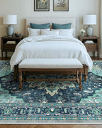 RELEANY Washable Area Rug, Large 9'x12', Teal | Non-Slip, Water Repellent - Image 9