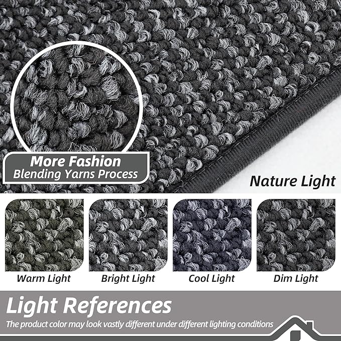 BEQHAUSE Dirt Trapper Door Mat 24"x60", Non-Slip Washable Doormat, Charcoal | - Image 5