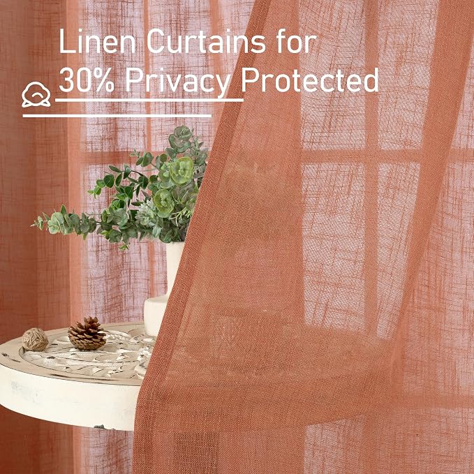 48 Inch Short Window Linen Curtains - Image 5
