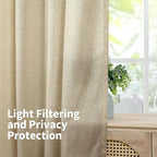 YoungsTex Burlap Linen Curtains 45 Inch Length - Image 4