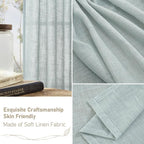Linen Semi Sheer Curtains 96 inches Long 2 Panels Set, Light Filtering Panels - Image 6