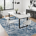 10x12 Area Rug Living Room: Modern Washable Indoor Soft Carpet Blue | - Image 4
