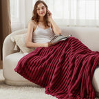 Bedsure Soft Throw Blanket for Couch Decor Gifts Deep Red 50"x70" | Birthday - Image 4