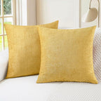 CaliTime Decorative Couch Throw Pillow Covers 16 X 16 Inches Gold | Pack of 2 by CaliTime