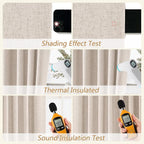 Oatmeal 100% Blackout Curtains 108 Inch Length 2 Panels Set - Image 5