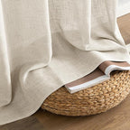 MIULEE Cream Linen Curtains 52x84 Inch 2 Panels - Image 7