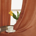 Terracotta 72 Inch Linen Curtains - Image 3