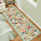 DUKINO 2x6 Runner Rug for Hallway, Washable Kitchen Rugs Non Slip, Floral - Image 3