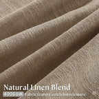 Farmhouse Semi Sheer Light Brown Pinch Pleat Linen Curtains 112 Inches Long | - Image 3