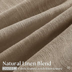 Semi Sheer Pleat Linen Light Brown Latte Farmhouse Curtains 96 Inches Long | - Image 3