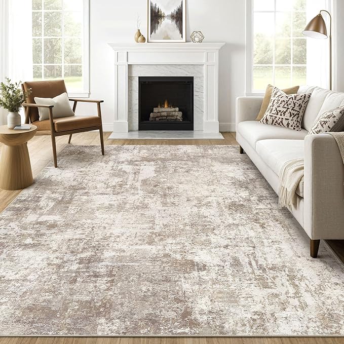 LOONGRUG 7x9 Area Rug Washable Large Neutral Modern Living Room Rugs | Abstract by LOONGRUG
