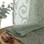 Sage Green Sheer Curtains 63 inch Length - Image 4