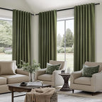 Topfinel 102 Inch Long Linen Blended Blackout Curtains 2 Panels, Back Tab - Image 4