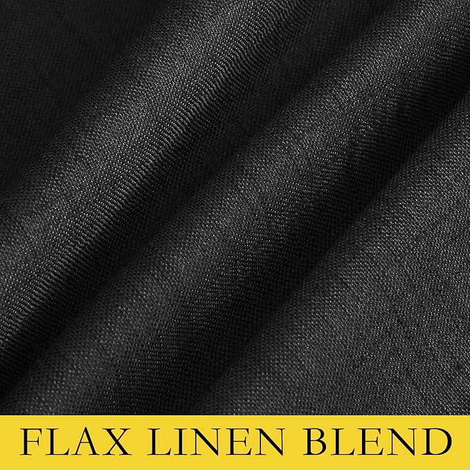 NICETOWN Vintage Rod Pocket Flax Thermal Curtains, 100% Blackout Curtains 84" - Image 9