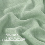 95 Inches Long Fresh Green Linen Curtains - Image 3