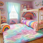 4x6 Rainbow Fluffy Soft Plush Area Rugs - Image 9