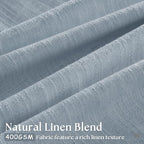 Dusty Blue Pleated Linen Curtains 96 Inches Long - Image 3