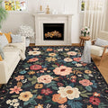 DUKINO 5x8 Area Rug for Bedroom, Soft Floral Washable Rug Non Slip, by DUKINO