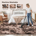 PLHXFR 6x9 Area Rug Living Room: Fluffy Bedroom Soft Shag Rug Coffee Brown | - Image 8