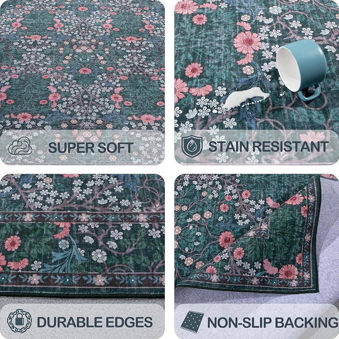 Area Rug for Living Room, 10x12 Large Washable Rugs for Dining Room, Non Slip - Image 6