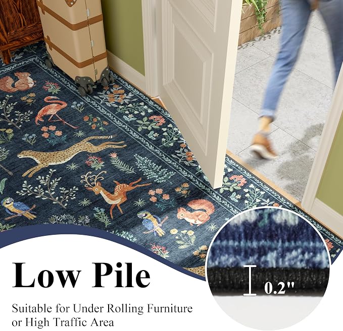 DUKINO 2.6x8 Rug for Hallway, Washable Kitchen Rugs Non Slip, Stain Resistant - Image 9