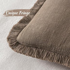 MIULEE Linen Decorative Fall Lumbar Throw Pillow Covers Cocoa Brown 12x20 | Set - Image 3