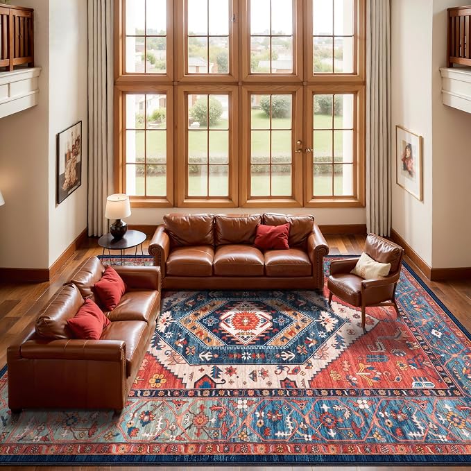 SERISSA 10x14 Washable Non Slip Boho Area Rug - Image 2