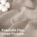 Oatmeal Linen Curtains 72 Inches Long 2 Panels Set - Image 5
