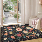 DUKINO 3x5 Area Rug, Floral Washable Rug - Image 4