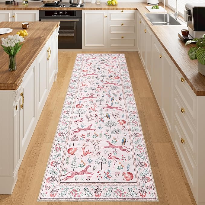 DUKINO 2x6 Runner Rug, Washable Animal Kitchen Rugs Non Slip, Low Pile - Image 5