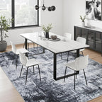 Area Rug Living Room: 4x4 Modern Washable Soft Carpet Dark Black | - Image 4