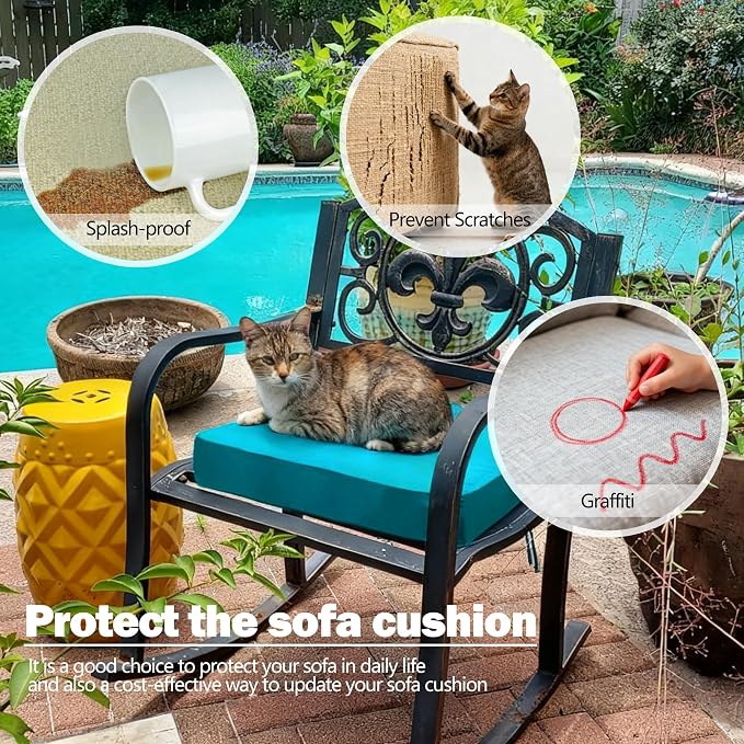 Sqodok Outdoor Cushion Covers 18x18 inch, Wicker Chair - Image 6