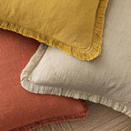 MIULEE Linen Fringe Decorative Fall Throw Pillow Covers Burnt Orange 18x18 | - Image 7