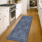 Dark Blue Washable 2x7 Runner Rug Non Slip - Image 3