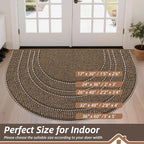 BEQHAUSE Dirt Trapper Door Mat 36" x 60" Half Circle Non Slip Rugs, Absorbent - Image 3
