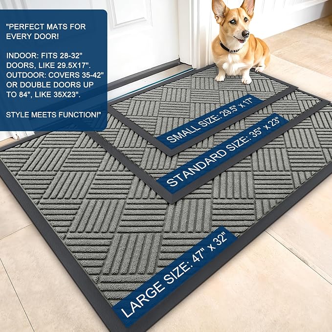 OLANLY Front Door Mat Outside Entrance, Waterproof Heavy-Duty Doormat | 29.5x17 - Image 3