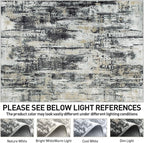 6x9 Area Rugs for Living Room: Washable Abstract Black Grey Gold Carpet | - Image 8