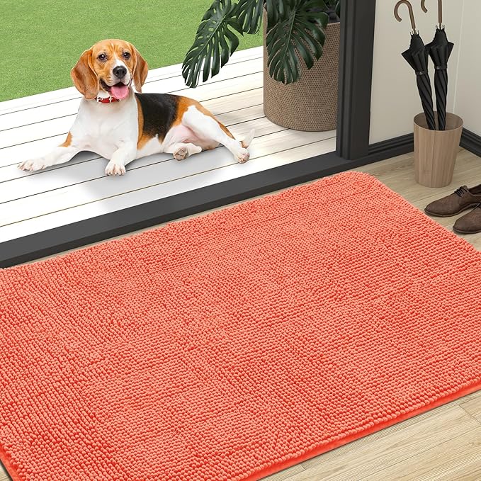 OLANLY Dog Door Mat for Muddy Paws 47x32, Super Absorbent Chenille Mud Mat | by OLANLY