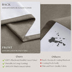 Taupe Grey 120 Inch Blackout Pinch Pleated Curtains - Image 6
